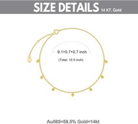 img 3 attached to Stunning 14k Gold Anklet for Women: Delicate 2.2 mm Ball Bracelet - Perfect Jewelry Gift!