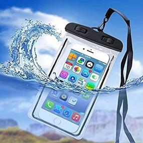 img 2 attached to Stay Connected Even Underwater with the DIP IT Universal Waterproof Phone Pouch - Dry Bag Multifunction, Glow in The Dark Phone Case, Underwater Credit Card Holder & Cash Holder (White)