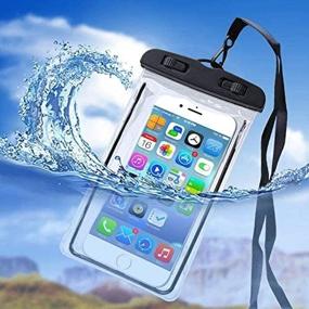 img 3 attached to Stay Connected Even Underwater with the DIP IT Universal Waterproof Phone Pouch - Dry Bag Multifunction, Glow in The Dark Phone Case, Underwater Credit Card Holder & Cash Holder (White)