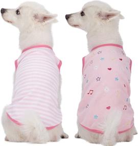 img 4 attached to 🐶 Blueberry Pet: 7 Patterns Pack of 2 Soft & Comfy Dog Shirts + 2 Patterns Pack of 1 Zebra Shirt