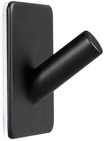 img 3 attached to 🔗 LJLink Self Adhesive Hooks: Modern & Waterproof Stainless Steel Coat Towel Key Wall Mount Hanging Hooks, 2 Pack - Matte Black, Heavy Duty & Stylish for Bathroom Kitchen Bedroom Office
