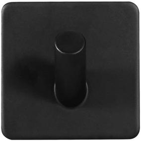img 1 attached to 🔗 LJLink Self Adhesive Hooks: Modern & Waterproof Stainless Steel Coat Towel Key Wall Mount Hanging Hooks, 2 Pack - Matte Black, Heavy Duty & Stylish for Bathroom Kitchen Bedroom Office