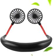 🌬️ stay cool and hands-free with our portable usb rechargeable neckband fan - 3 speeds, ideal for travel, outdoor activities, office, and more! (black) logo