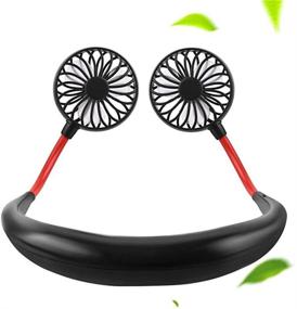 img 4 attached to 🌬️ Stay Cool and Hands-Free with our Portable USB Rechargeable Neckband Fan - 3 Speeds, Ideal for Travel, Outdoor Activities, Office, and more! (Black)