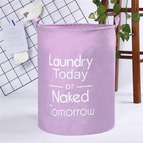 img 2 attached to 🧺 YOMFUN 17.7" Kids Laundry Basket: Waterproof & Cute for Baby Girls - Collapsible, Ideal for Teen Girls' Dirty Clothes, Books, Toys (Purple, M)