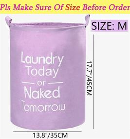 img 1 attached to 🧺 YOMFUN 17.7" Kids Laundry Basket: Waterproof & Cute for Baby Girls - Collapsible, Ideal for Teen Girls' Dirty Clothes, Books, Toys (Purple, M)