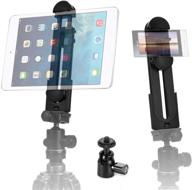 📱 ohcome 2-in-1 phone ipad tripod mount adapter: universal tablet clamp holder for 3.5-12.9" inch pads - compatible with ipad air/mini/pro, microsoft surface, most phones & amazon monopod - includes mini tripod ball head logo