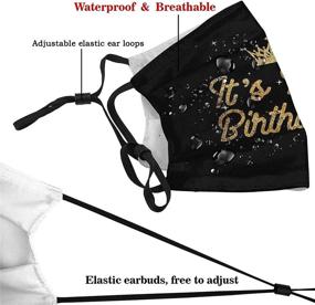 img 1 attached to 🎂 Birthday Printed Face Mask with 2 Filters for Men and Women - Decorative Balaclava Bandana Cloth