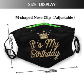 img 3 attached to 🎂 Birthday Printed Face Mask with 2 Filters for Men and Women - Decorative Balaclava Bandana Cloth