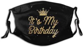 img 4 attached to 🎂 Birthday Printed Face Mask with 2 Filters for Men and Women - Decorative Balaclava Bandana Cloth