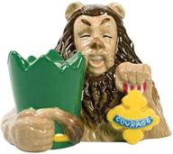 🦁 3-1/4-inch westland giftware the wizard of oz magnetic cowardly lion and courage badge salt and pepper shaker set логотип