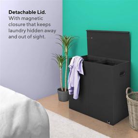 img 3 attached to 🧺 Mindspace Dual Laundry Hamper with Lid, Removable Mesh Liners - Extra Large Sorted Laundry Bin for Bathroom, Bedroom, Dorm, Apartment - Black, Oxford Collection