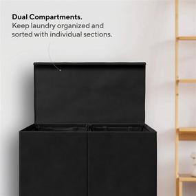 img 1 attached to 🧺 Mindspace Dual Laundry Hamper with Lid, Removable Mesh Liners - Extra Large Sorted Laundry Bin for Bathroom, Bedroom, Dorm, Apartment - Black, Oxford Collection