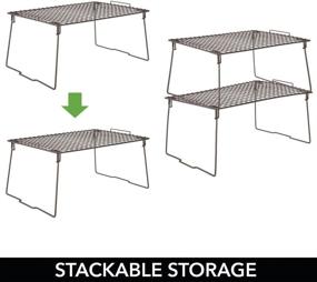 img 1 attached to 📦 mDesign Metal Stackable Storage Shelf: 2-Tier Raised Organizer for Bedrooms, Bathrooms, Entryways - 4 Pack (Bronze)