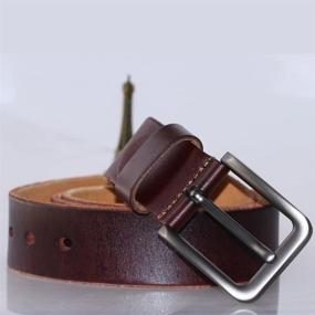 img 3 attached to PAZARO Grain Leather Brown Color Men's Accessories in Belts