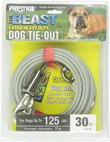 img 2 attached to Enhanced Control and Mobility: Boss Pet Prestige 30ft Beast Dog Tie Out with Spring