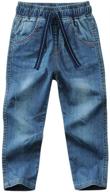 siteng drawstring waistband straight toddlers boys' jeans: comfort and style combined logo