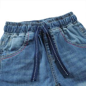 img 2 attached to SITENG Drawstring Waistband Straight Toddlers Boys' Jeans: Comfort and Style Combined