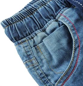 img 1 attached to SITENG Drawstring Waistband Straight Toddlers Boys' Jeans: Comfort and Style Combined