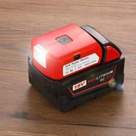 🔋 milwaukee 18v battery adapter with usb charger, 12v dc port, and work light - power source supply for milwaukee lithium-ion battery (tool only) logo