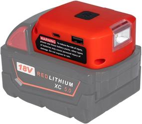 img 3 attached to 🔋 Milwaukee 18v Battery Adapter with USB Charger, 12v DC Port, and Work Light - Power Source Supply for Milwaukee Lithium-ion Battery (Tool ONLY)