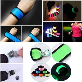 img 2 attached to ⚡️ Enhanced Safety: Pack of 2 LED Light Up Armband Reflective Gear Lights Slap Bracelets for Women Men Kids Night Running Dog Walking