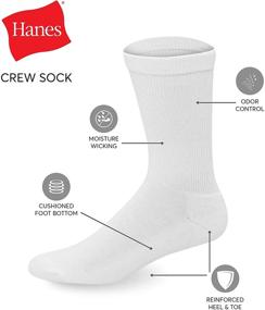 img 2 attached to 🧦 Hanes Active 12 Pack Socks: Ultimate Comfort for Men's Active Lifestyle in Stylish Black"