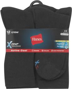 img 3 attached to 🧦 Hanes Active 12 Pack Socks: Ultimate Comfort for Men's Active Lifestyle in Stylish Black"