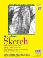 📓 strathmore 350-114 str-350-114 sketch plus - 100 sheet sketchbook, 14 by 17 inches, white logo