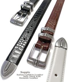 img 1 attached to Italian Calfskin Leather Designer Alligator Men's Accessories