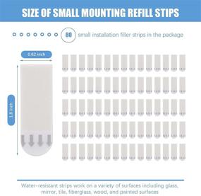 img 3 attached to 🖼️ 80 маленьких полосок для крепления и перекладывания картин и рамок - запасные полоски для подвешивания картин, плакатов, крючков и корзин - для использования в помещении - размер 1,8 х 0,62 дюйма