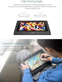 img 1 attached to 🖥️ Parblo Coast10 Graphics Drawing Tablet: 10.1 Inch LCD Monitor with Cordless Battery-Free Pen
