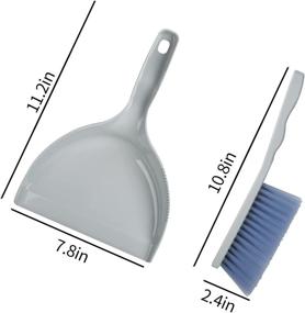 img 2 attached to 🧹 Gray Mini Dustpan and Brush Set: Convenient Cleaning Tool Kit for Home, Kitchen, Office, and Sofa
