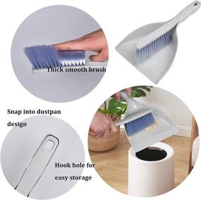 img 3 attached to 🧹 Gray Mini Dustpan and Brush Set: Convenient Cleaning Tool Kit for Home, Kitchen, Office, and Sofa
