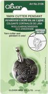 🧶 clover 3106 yarn cutter pendant, antique silver, 4.9 inches height, 2.5 inches length, 0.4 inches width logo