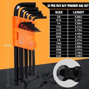 img 1 attached to 🔧 Набор шестигранных ключей Sunplux 37 предметов - Набор ключей с шаровым концом с длинными рукоятками для дюймов / метрических / Torx - Набор шестигранных торцовых ключей с рукоятками