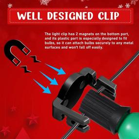 img 1 attached to Magnetic C9 Socket Clips: Effortless Christmas Light 🧲 Installation for Outdoor Patios - Clear (30 Pieces, Black)