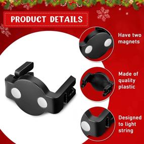 img 3 attached to Magnetic C9 Socket Clips: Effortless Christmas Light 🧲 Installation for Outdoor Patios - Clear (30 Pieces, Black)