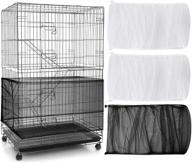 🐦 premium nylon mesh bird cage cover with adjustable feather catcher & soft skirt guard - ideal for parakeet, macaw, african, round & square cages (118 x 15 inch) logo