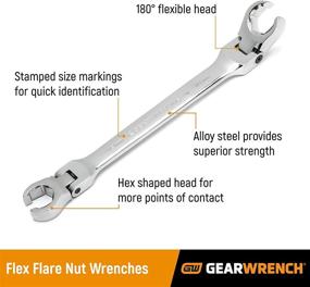 img 2 attached to 🔧 Flexible Head Flare Wrench by GEARWRENCH