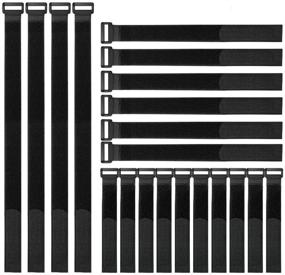 img 4 attached to 🔗 YiwerDer 20 Пакет Многоразовых Ремешков и Петель для Крепления Кабелей: Регулируемые крепежные ремешки на липучке для упорядоченных и аккуратных кабелей (8"-12"-18")