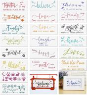 🌟 beautiful and inspirational 20-piece wooden word stencil set for painting home décor and furniture logo