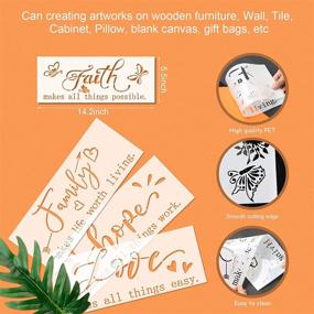 img 3 attached to 🌟 Beautiful and Inspirational 20-Piece Wooden Word Stencil Set for Painting Home Décor and Furniture