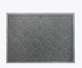 img 2 attached to 🐾 Premium Durable Cat Litter Mat - XL Size 47"x36" - Non-Slip - Water Resistant - Easy to Clean - Soft On Kitty Paws - Traps Litter from Box - Extra Large Gray Khaki