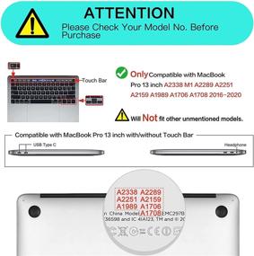 img 3 attached to Чехол MOSISO для MacBook Pro 13 дюймов 2016-2020 года выпуска: A2338 M1, A2289, A2251, A2159, A1989, A1706, A1708 - Черный жесткий чехол и защитная пленка для экрана.