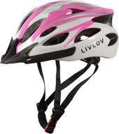 🏻 livlov adult cycling bike helmet: detachable visor, pads, 18 vents, lightweight - ideal for men, women, youth mtb mountain road biking (56-62cm) logo