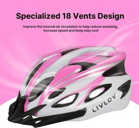 img 2 attached to 🏻 LIVLOV Adult Cycling Bike Helmet: Detachable Visor, Pads, 18 Vents, Lightweight - Ideal for Men, Women, Youth MTB Mountain Road Biking (56-62CM)