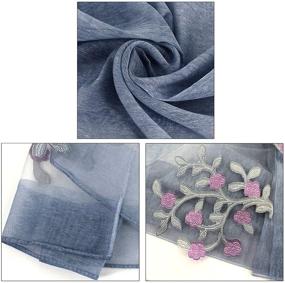 img 3 attached to Van Caro Women's Silk Scarf for Spring: Fashionable Shawl Wrap for Hair & Neck