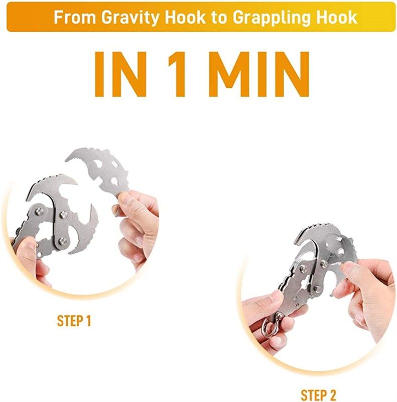 Gravity Grappling Hook, Heavy-Duty Stainless Steel Grappling Hook Sturdy  Portable Reliable For Outdoor Mountain Climbing Camping 