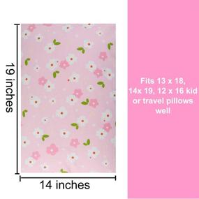 img 1 attached to 🌸 Наволочка для детской подушки Onacosht Pink Floral для девочек - 2 штуки, 100% хлопок, ультра мягкая, идеально подходит для детской подушки размером 13"x18" или 14"x19", наволочка на молнии для путешествий.